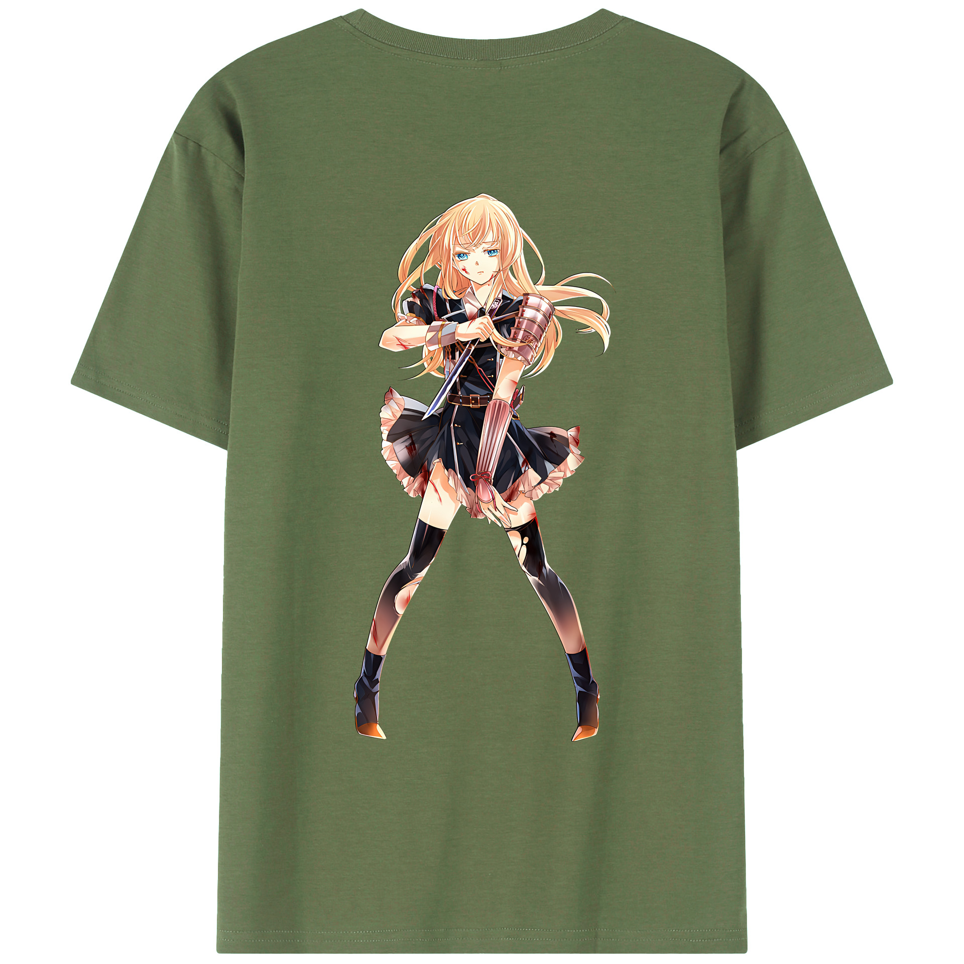 （画像用） 刀剣乱舞 Touken Ranbu 綿100％ メンズ半袖Tシャツ（バックプリント） 通気性